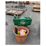 Lawn Accessories lot, poly planter, nails, water