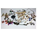Costume jewelry, gold plated rings, earrings,