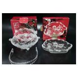 Mikasa crystal, "Silent Night" handled basket and