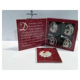 Longaberger and Lenox charms and pewter ornaments