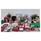 Skid lot, Christmas holiday decorations, four