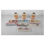 Advertising,  seven different brands of unused