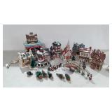 Christmas holiday lighted village houses, bottle