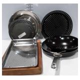 Kitchenwares, includes skillet, stove top grill,