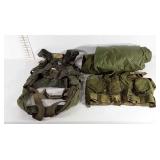 US military T-10 parachute harness, mosquito net