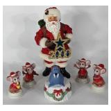 Holiday decor, includes clothtique Santa, ceramic