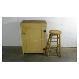 Cabinet and stool, cabinet measures, 23 x 13.5 x