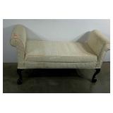 Rolled arm claw foot bench, 48", needs cleaned