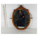 Wood framed beveled mirror, 18" × 24"
