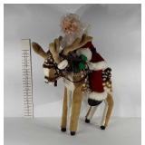 Christmas decor, Santa doll riding plush