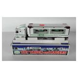 Hess Gasoline toy truck and racers with box, 1997