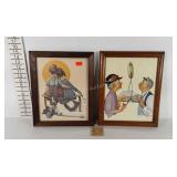 Framed Norman Rockwell print and framed Leslie