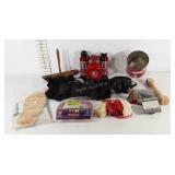 Miscellaneous group, hammock, Garrett headphones,