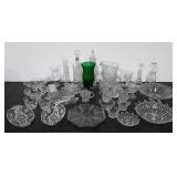 Glassware, Early American press cut, mostly glass,