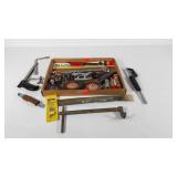 Tools and supplies, saws, bristle wheels, solder,