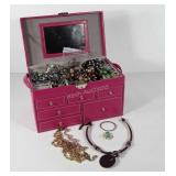 Jewelry box partially filled with costume