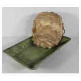 Plaster decor Grecian face wall hanging and metal