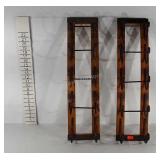 Pair of decorative wall mounted wooden wine