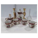 Mixed group, includes two brass candle stick