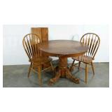 Claw foot pedestal table, 42" diameter with two