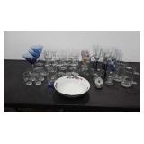 Glassware, stemware, beer mugs, Christmas bowl,