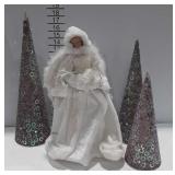 Holiday decor, includes angel tree topper and