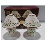 Holiday decor, set of two Lenox holiday tea light