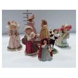 Maud Humphrey Bogart Figurines, six total,