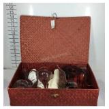 Wine basket with four wine glasses, Lenox