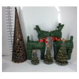 Christmas decor, candle Christmas trees, wreath