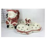 Christmas kitchenware, divided platter and a 2qt
