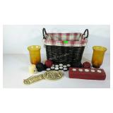 Candle and home decor group,  includes wall