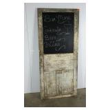 Rustic door that has been repurposed in to a