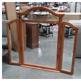 Dresser Mirror, pine framed, Trifold style.