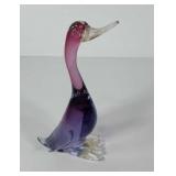 Art glass bird, stands 10" tall