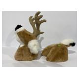 Wall mount stuffed animal deer head and behind