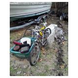 Miscellaneous Items Lot. Gardening cart, 2 bike