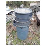 Three Rubbermaid Brute Trash Containers, Location