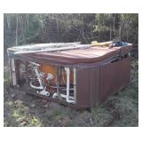 Hot Tub, has cover that is weathered but does its
