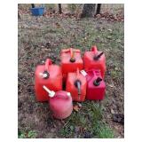 Group of Poly Gasoline Containers of various