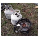 Propane Burner Stand with 2 Tanks, one fills