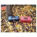 2 portable tool boxes with contents, few misc