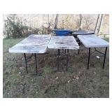 3 Lifetime Poly Tables, two 4ft, one 6ft. All