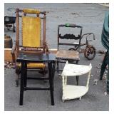 4 piece furniture lot: chairs and stand