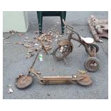 Two pc Antique kids Toys lot, Tricycle and