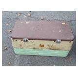 Vintage metal wrapped Cooler, rustic condition as
