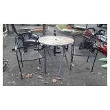 3pc Outdoor Furniture Lot, matched pair of metal