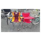Two Camping type Chairs, one Redskins, seller