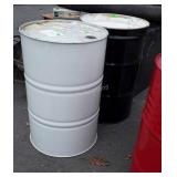 Two Metal 55 gallon Drums, one cut out top