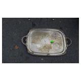 Heavy 20" Silver Plated Handle Serving Tray